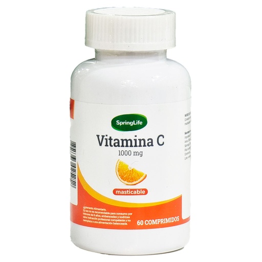 [7805633025252] Vitamina C 1000 mg 60 Comprimidos Masticables Springlife