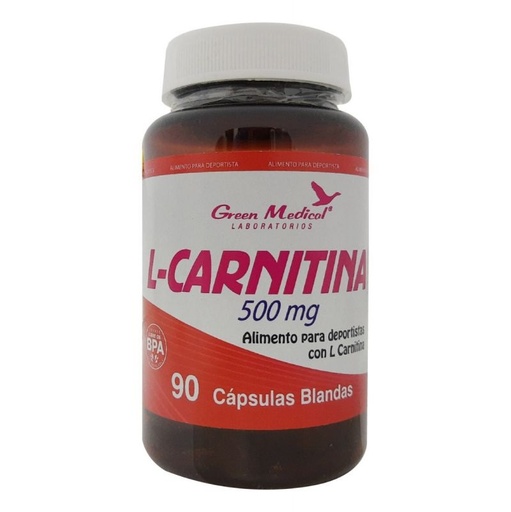 [6926141770036] L-Carnitina 500 mg 90 Cápsulas Blandas Green Medical