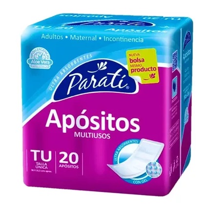 [7809536100733] Para Ti Apósitos Multiuso con Aloe Vera TU (16,5x36 cm) 20 Unidades