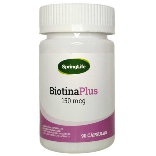 [737186534103] Biotina Plus 150 mcg 90 Cápsulas Springlife