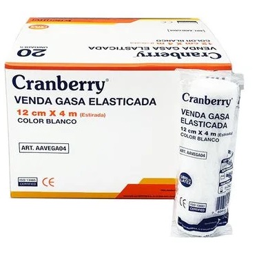 [7806130012639] Cranberry Venda Gasa Elástica de Fijación 12 cm x 4 m Reutter