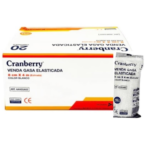 [7806130012653] Cranberry Venda Gasa Elástica de Fijación 8 cm x 4 m Reutter