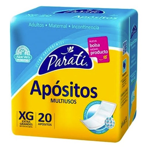 [7809536100542] Para Ti Apósitos Multiuso con Aloe Vera XG (16,5x50,5 cm) 20 Unidades