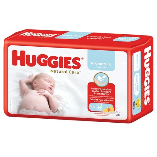 [7794626007149] Huggies Natural Care Talla Prematuro Hasta 2.2 Kg 30 Pañales Kimberly Clark