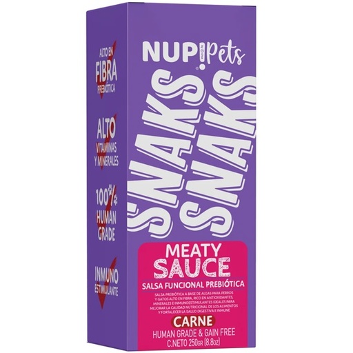 [7804675560240] Nup! Pets Gatos/Perros Snacks Salsa Funcional Prebiótica Carne 250 g