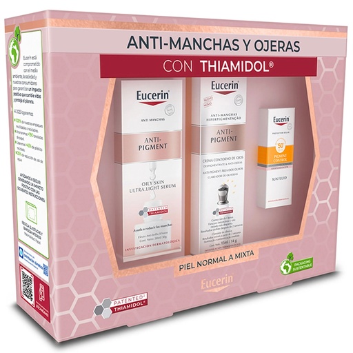[4005800372438] Estuche Anti-Pigment Anti Manchas y Ojeras con Thiamidol Serum Ultra Light + Contorno de Ojos + Prot. Solar Eucerin