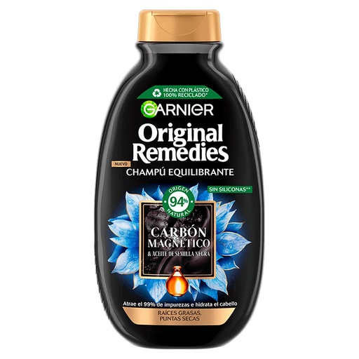 [3600542512473] Garnier Original Remedies Carbón Magnético Shampoo Equilibrante 300 mL L'Oréal