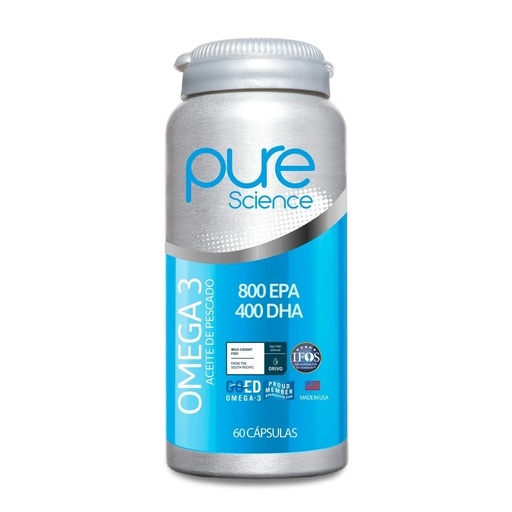[7804637360901] Pure Science Omega 3 (800/400) mg 60 Cápsulas Blandas Newscience