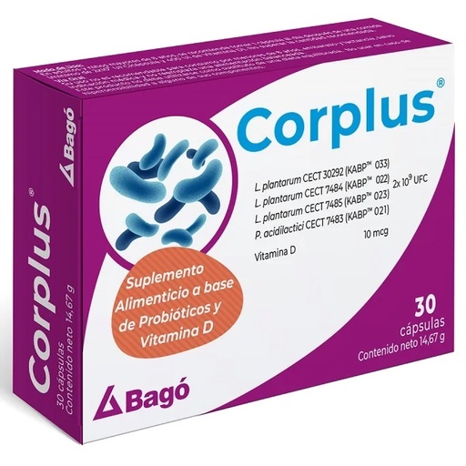[7800028005574] Corplus (2.000 mill. UFC/ 400 UI) 30 Cápsulas Bagó