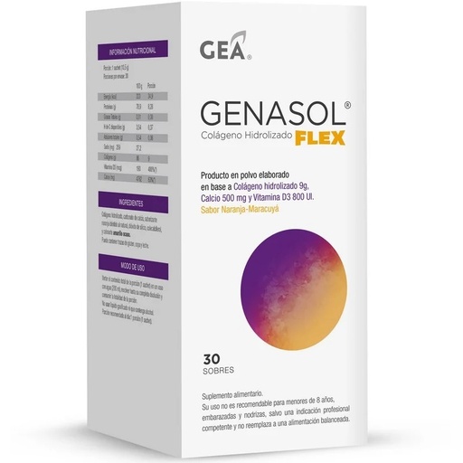 [7805633024996] Genasol Flex (9.000 mg/500 mg/800 UI) Polvo para Suspensión Oral 30 Sachets LabGea