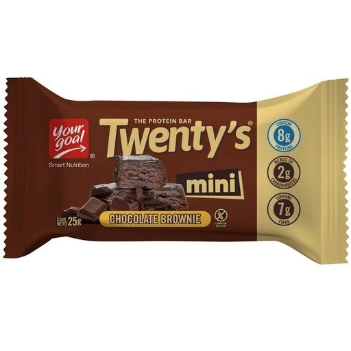 [7804609254160] Twenty's mini Chocolate Brownie Barra de Proteína 25 g Your Goal