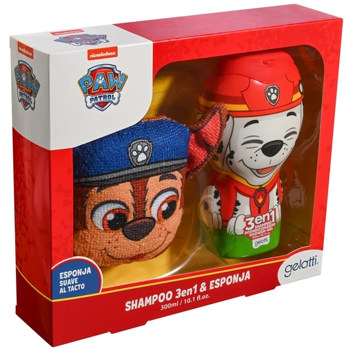 [7804915526906] Paw Patrol Set de Baño Shampoo 3en1 + Esponja Gelatti