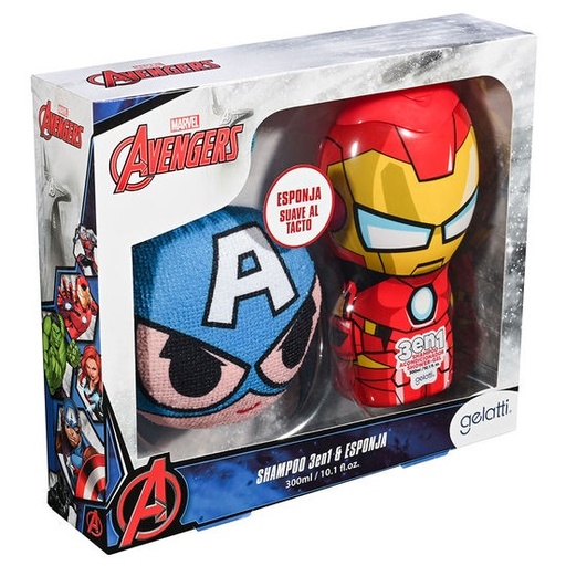 [7804915527040] Avengers Set de Baño Shampoo 3en1 + Esponja Gelatti
