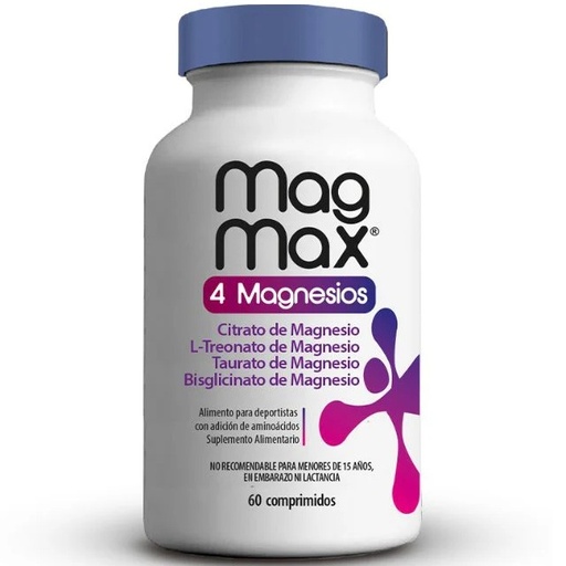 [7804637361311] Mag Max 4 Magnesios (Citrato + L-Treonato + Taurato + Bisglicinato) 60 Comprimidos Newscience