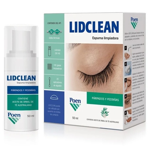 [7703281002109] Lidclean Espuma Limpiadora Párpados y Pestañas 50 mL Poen