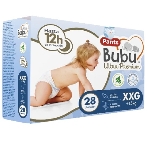 Bubu Pants Talla XXG +15 Kg 28 Pañales Desechables