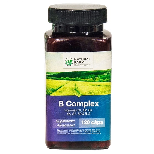 [9023187894522] B-Complex (8 Vit.) 120 Cápsulas Natural Farm