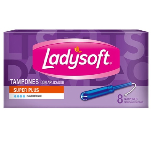[7806500966036] Ladysoft Tampones Super Plus con Aplicador 8 Unidades
