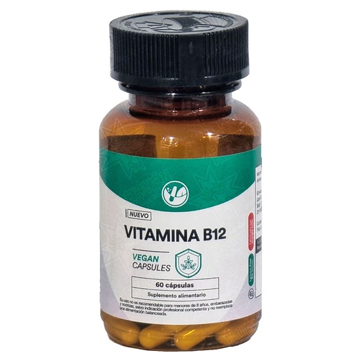 [9026782081106] Vitamina B12 12 mcg 60 Cápsulas Veganas MBH