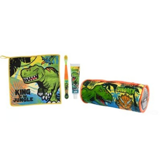 [7804915528061] DinoRex Cepillo + Pasta Dental 50 g + Toalla Microfibra + Estuche Gelatti