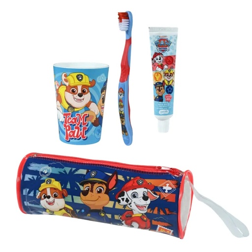 [7804915531368] Paw Patrol Rubble Cepillo + Pasta Dental 50 g + Vaso + Estuche Gelatti