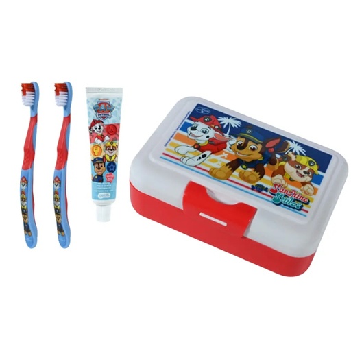 [7804915531498] Paw Patrol Rubble Lonchera + Set Higiene Dental 4 Productos Gelatti
