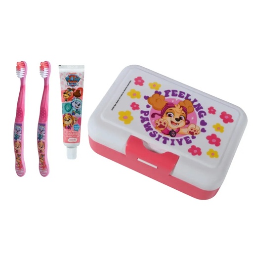 [7804915531450] Paw Patrol Skye Lonchera + Set Higiene Dental 4 Productos Gelatti