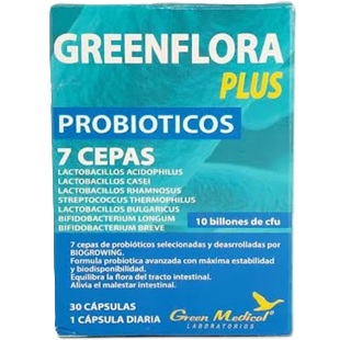 [7896385006798] GreenFlora Plus Probióticos 40.000 mill. UFC 30 Cápsulas Green Medical