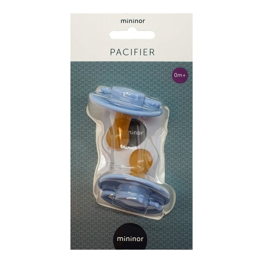 [5710860121627] Mininor Chupete Redondo de Látex Celeste 0-6 meses 2 unidades