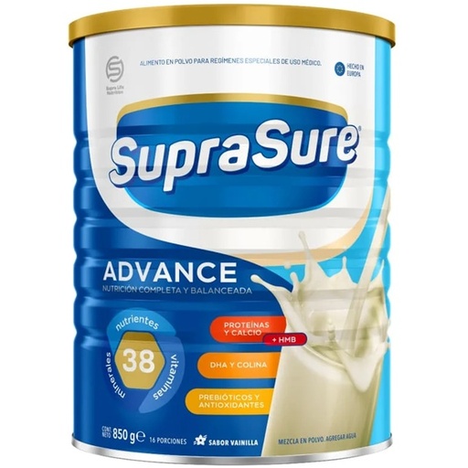[7750327000094] SupraSure Advance Vainilla Alimento en Polvo con HMB 850 g