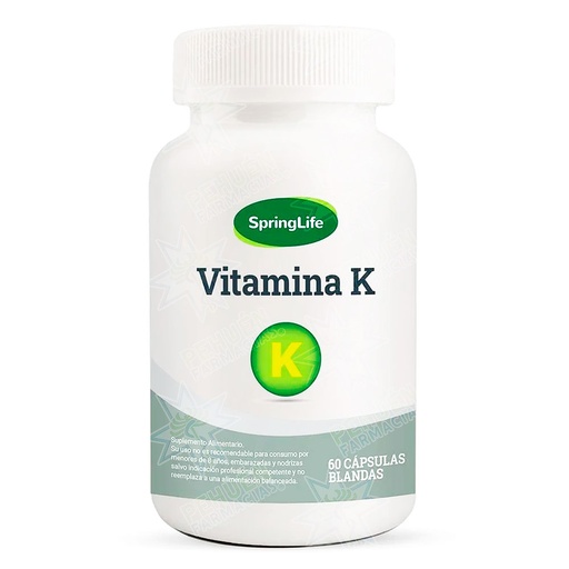 [7805633029106] Vitamina K2 100 mcg 60 Cápsulas Blandas SpringLife