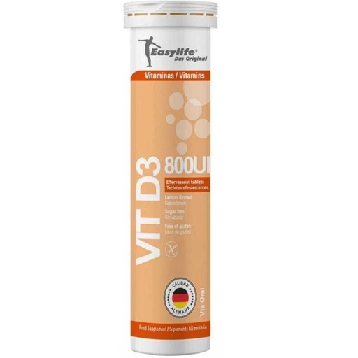 [4022679141316] Vitamina D3 (Colecalciferol) 800 UI 20 Comprimidos Efervescentes Easy life