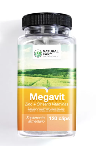 [9018008045238] Megavit Zinc + Ginseng + Vitaminas 120 Cápsulas