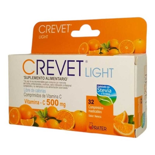 [7804918452868] Crevet Light Naranja 500 mg 32 Comprimidos Masticables Prater