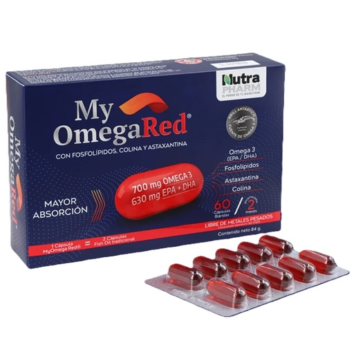 [7809576419840] My Omega Red 700 mg 60 Cápsulas NutraPharm