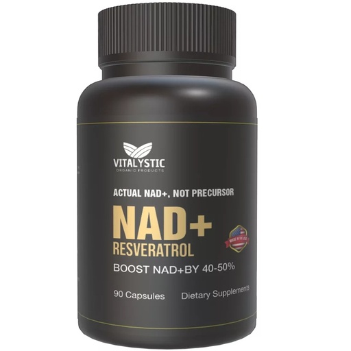[9950311379344] NAD+, Trans-Resveratrol, Vit.B3 y Acai 90 Cápsulas Vitalystic