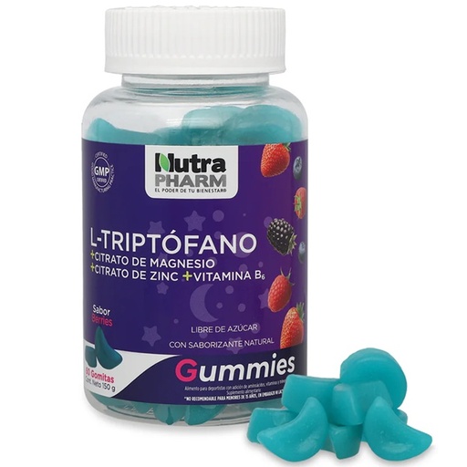[7809576419888] L-Triptófano+Mg+Zn+Vit. B6 60 Gomitas NutraPharm