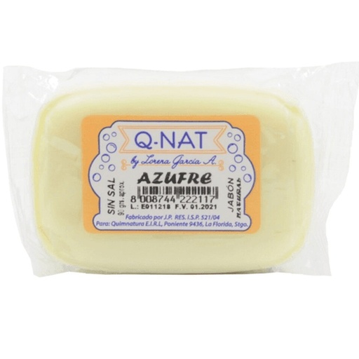 [8008744222117] Jabón en Barra Azufre 90 g Q-NAT