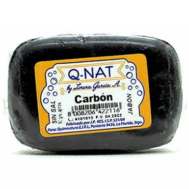 [8008206422116] Jabón en Barra Carbón 90 g Q-NAT