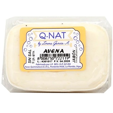 [8008730722119] Jabón en Barra Avena 90 g Q-NAT