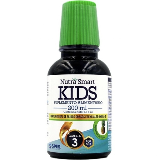 [7805350001256] Nutra Smart Kids Omega 3 Solución Oral Sabor Piña 200 mL Spes