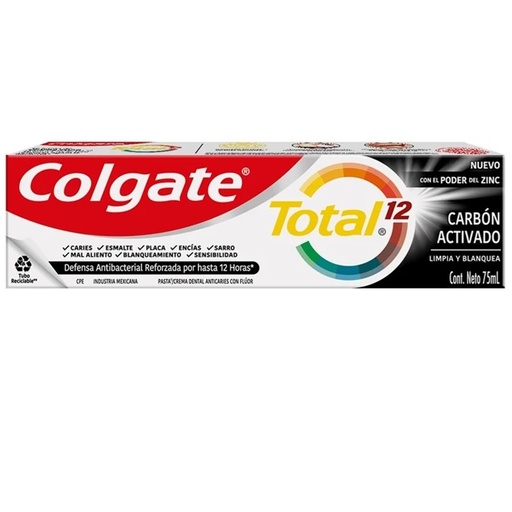 [7509546683799] Colgate Total 12 Carbón Activado Pasta Dental 75 mL