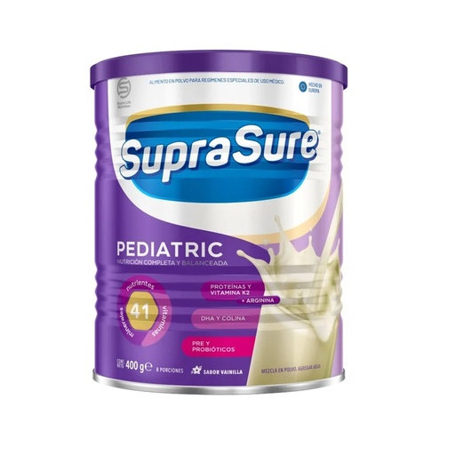 [7750327000063] SupraSure Pediatric Vainilla Alimento en Polvo con DHA Pre y Probióticos 400 g