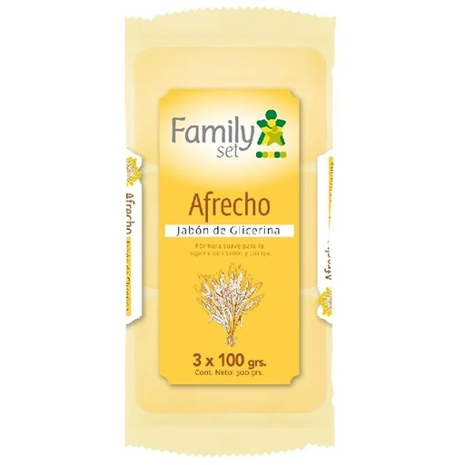 [7805633020301] Jabón en Barra Glicerina Afrecho 3 Unidades Family Set