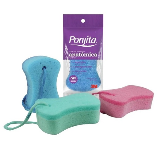 [7891040023394] Ponjita Anatómica Esponja de Baño Doble Acción 3M Nexcare