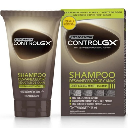 [7501080130098] Just for Men Control Gx Shampoo Reductor de Canas 118 mL