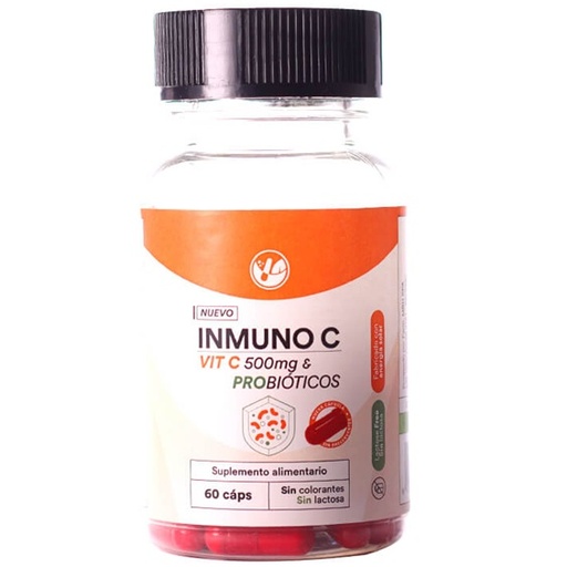[9027651896005] Inmuno C Vitamina C 500 mg + Probióticos 60 Cápsulas Natural Farm