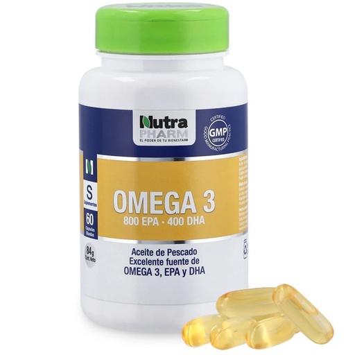[7809576419710] Omega 3 (800/400) mg 60 Cápsulas Blandas NutraPharm