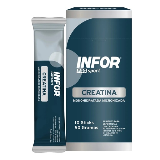 [7804918453544] Infor Pro Sport Creatina Monohidratada Micronizada 10 Sticks 5 g