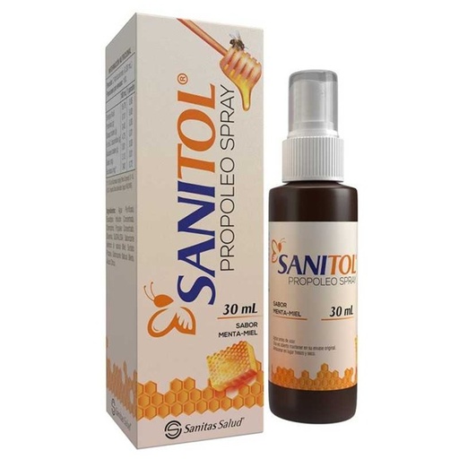 [7800038001252] Sanitol Propóleo Spray Menta-Miel 30 mL Sanitas